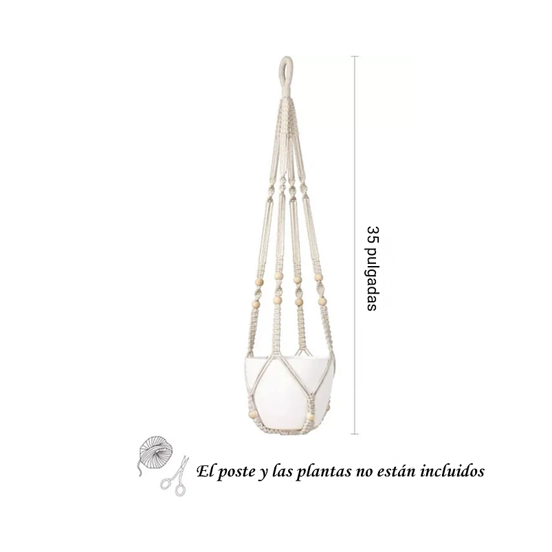 Macramé De Macetas Colgante Plantas Hecho A Mano 90cm Alto 3