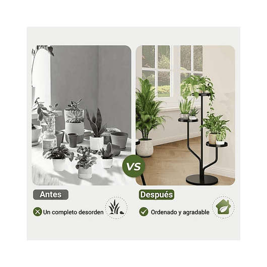 Soporte Alto Para Plantas en Macetas De Interior x3 Niveles Metálico 5