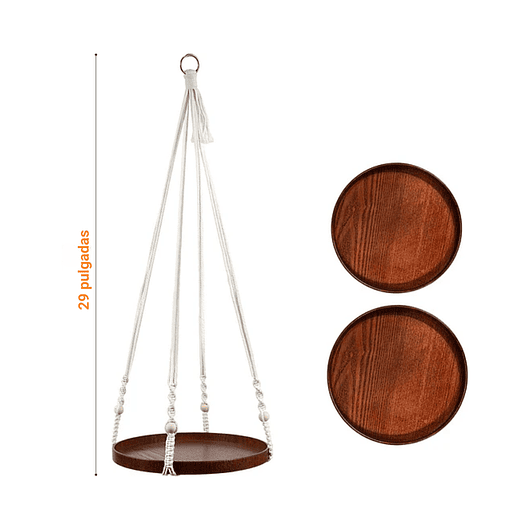 Juego de Soportes Colgador De Plantas Macetas Macrame x2 Unidades 2