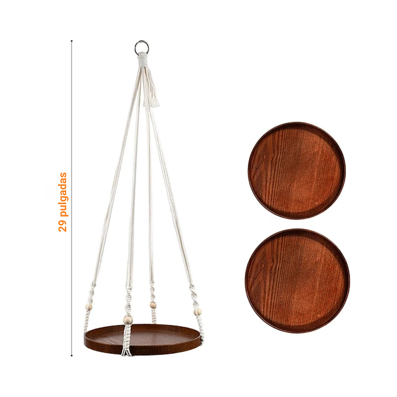 Juego de Soportes Colgador De Plantas Macetas Macrame x2 Unidades 2