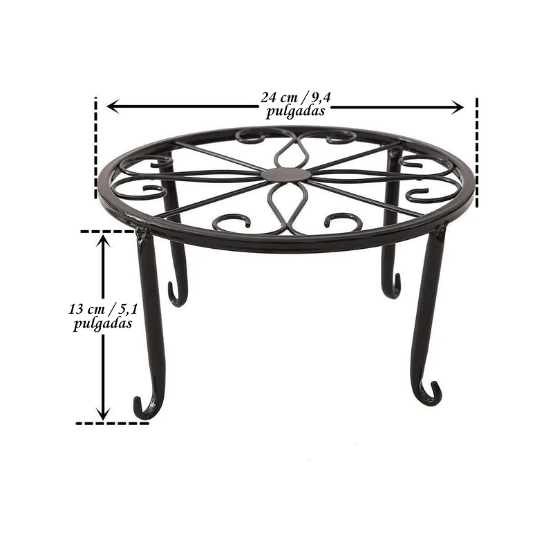 Soporte De Macetas Plantas X2 Unidades Metalico Decorativo 4