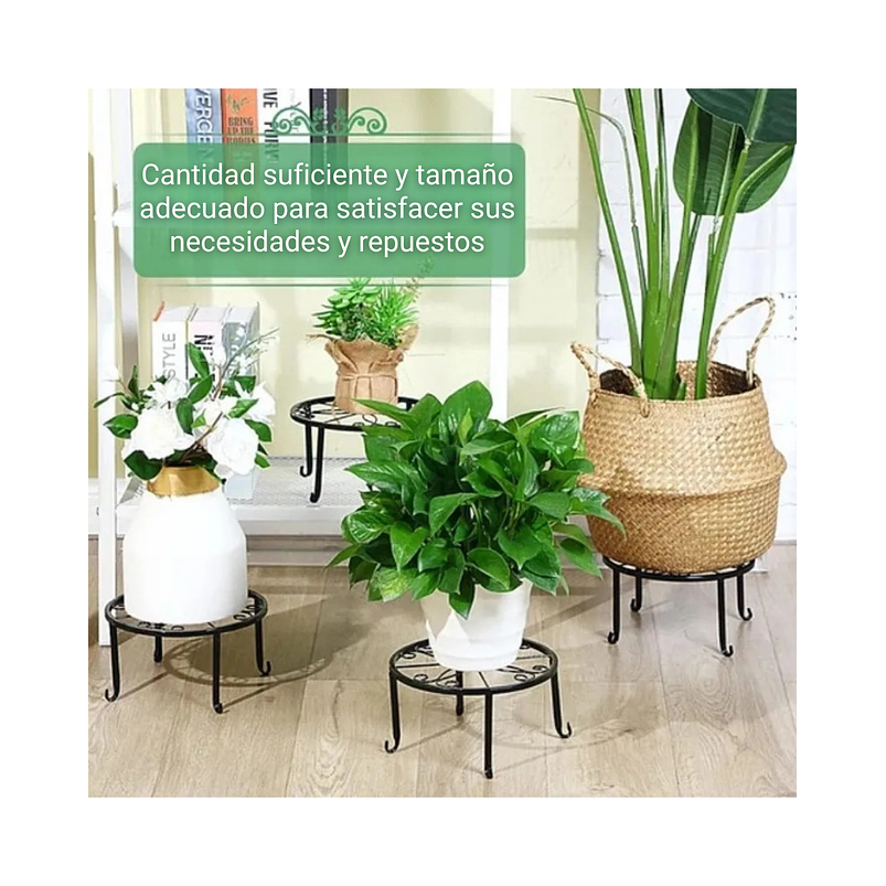 Soporte De Macetas Plantas X2 Unidades Metalico Decorativo 6