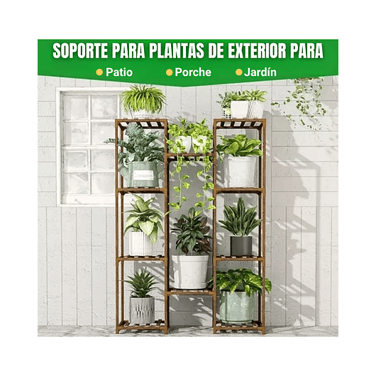 Soporte de Macetas Plantas En 3 Niveles En Madera 6