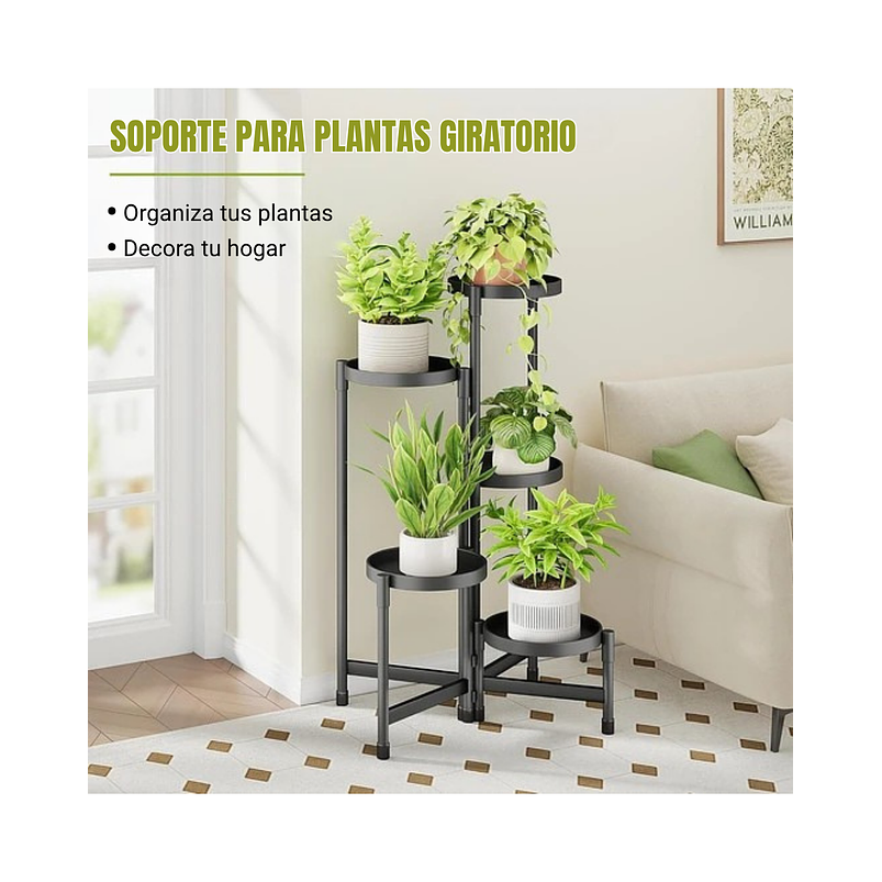 Soporte De Plantas Macetas x5 Puestos Escalonado Metálico 3