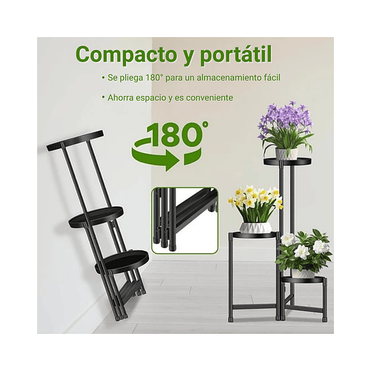 Soporte Para Plantas Macetas Estante Metalico En 3 niveles 5