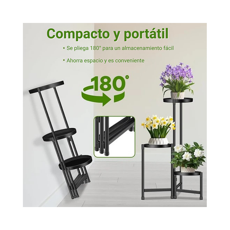 Soporte Para Plantas Macetas Estante Metalico En 3 niveles 5
