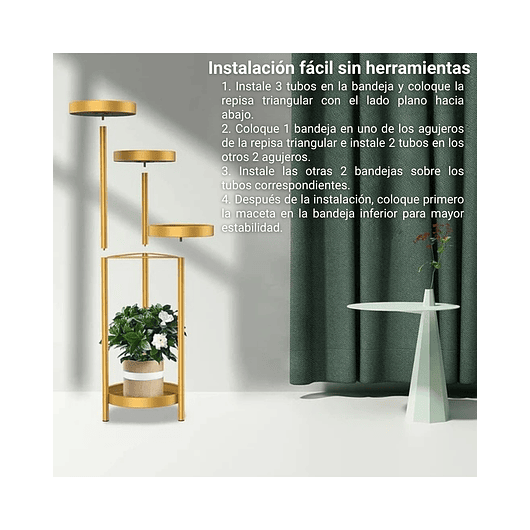Soporte Macetas De Plantas Metálico En 4 Niveles Decorativo 3