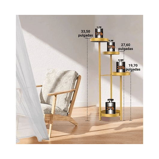 Soporte Macetas De Plantas Metálico En 4 Niveles Decorativo 4