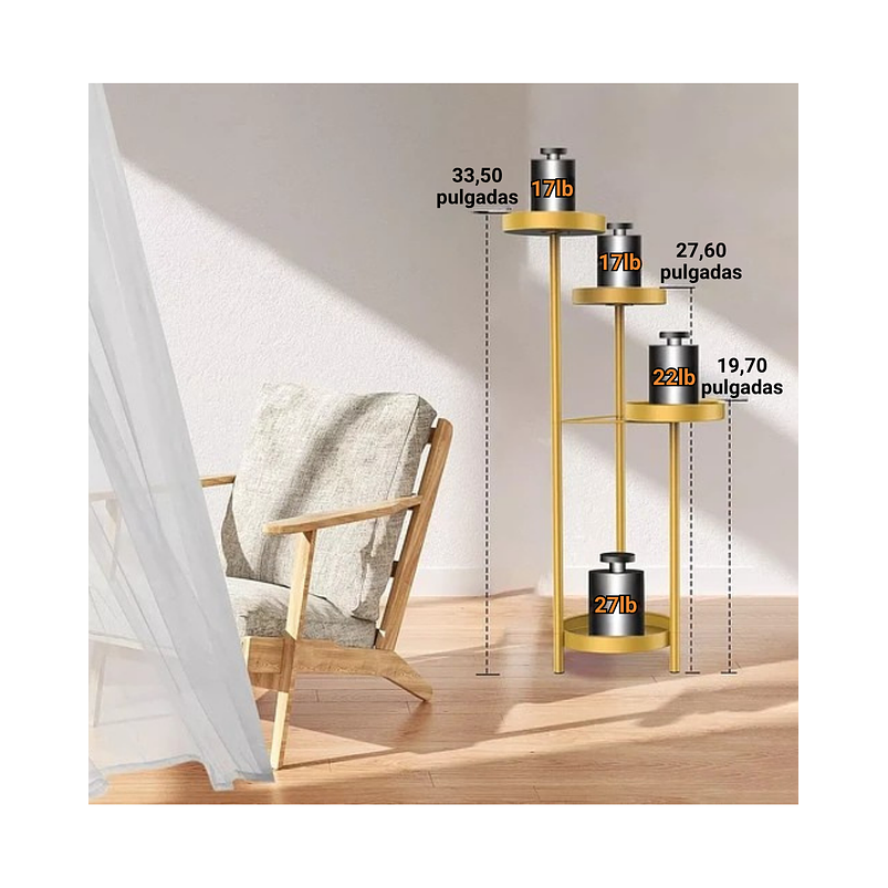 Soporte Macetas De Plantas Metálico En 4 Niveles Decorativo 4
