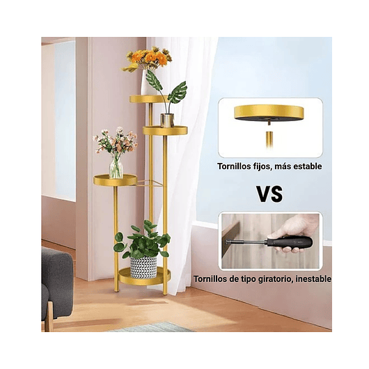Soporte Macetas De Plantas Metálico En 4 Niveles Decorativo 5