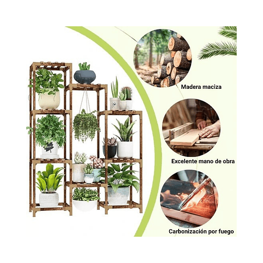 Soporte Decorativo Estante Para Plantas En Macetas En Madera 2