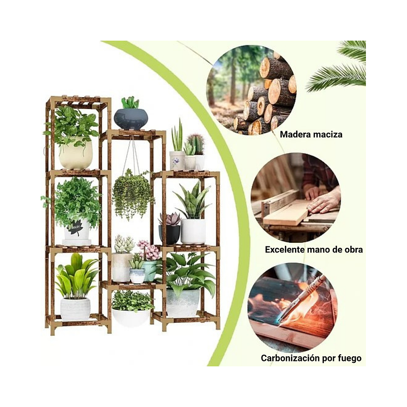 Soporte Decorativo Estante Para Plantas En Macetas En Madera 6