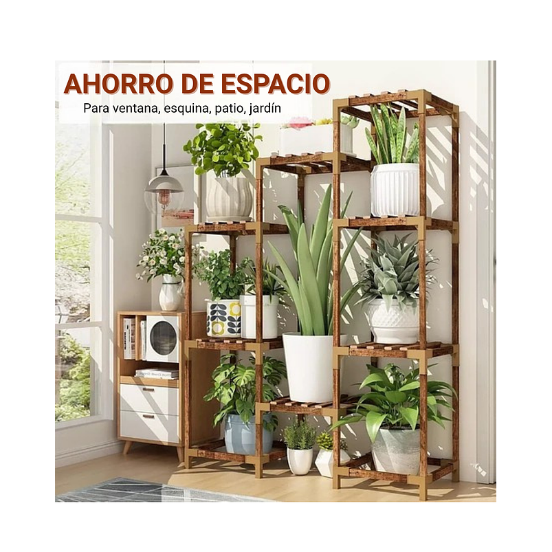 Soporte Decorativo Estante Para Plantas En Macetas En Madera 2
