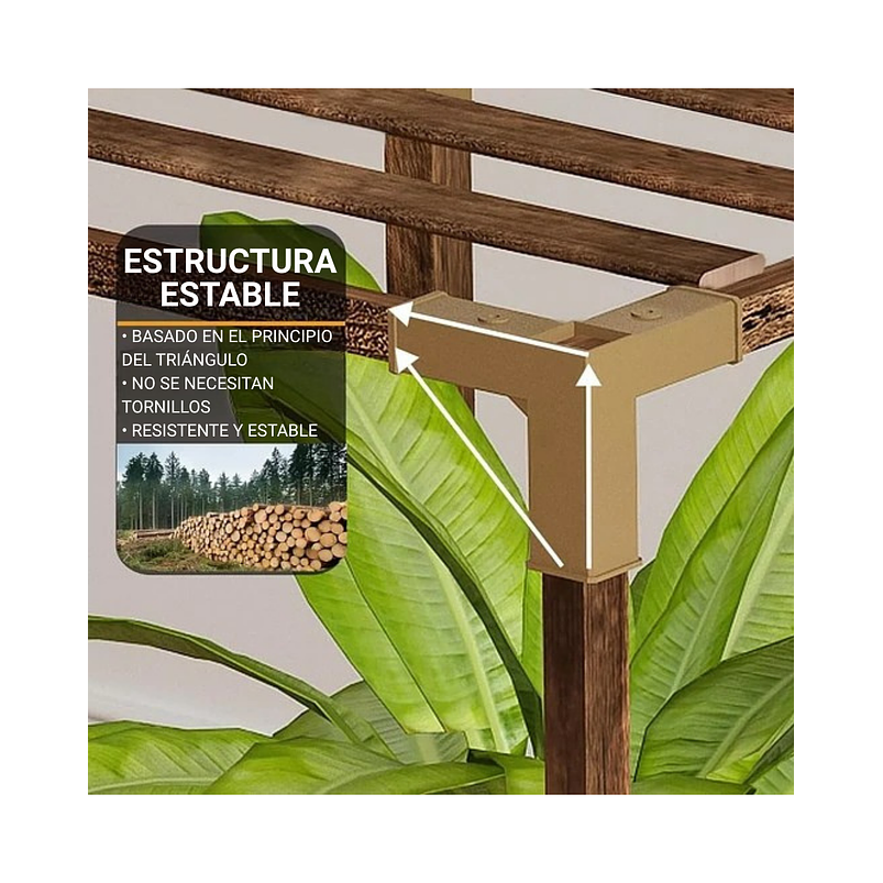 Soporte Decorativo Estante Para Plantas En Macetas En Madera 5