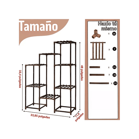 Soporte Decorativo Estante Para Plantas En Macetas En Madera 5