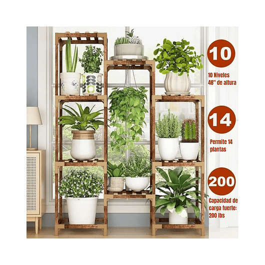 Soporte Decorativo Estante Para Plantas En Macetas En Madera 6