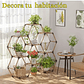 Soporte Decorativo Estante Para Plantas Hexagono en Madera - Miniatura 3