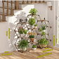 Soporte Decorativo Estante Para Plantas Hexagono en Madera - Miniatura 5