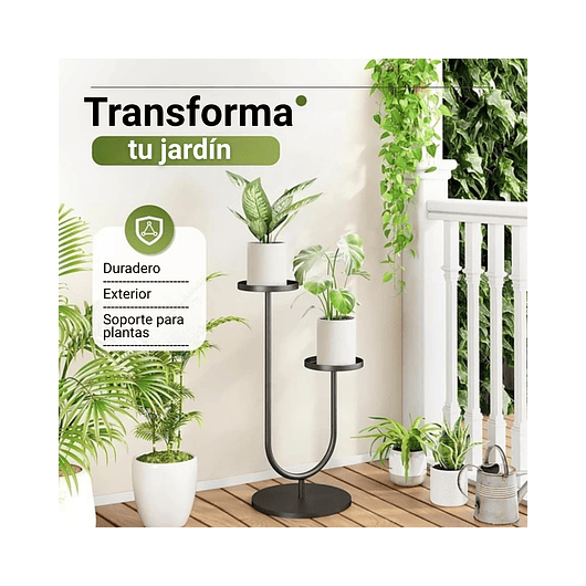 Soporte Para Plantas En Macetas Estante Metalico 2 Niveles 5