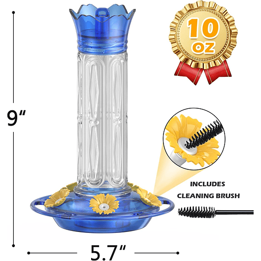 Bebedero Aves Colibríes Plástico de Jardín Colgante x600ml 21