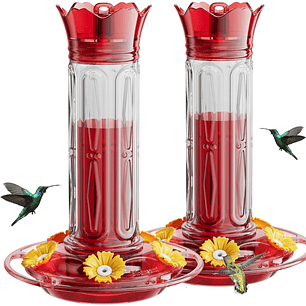 Bebedero x2 unidades Colibríes Aves Plástico Colgante 10oz c/u