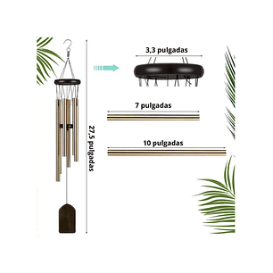 Campana de Viento Jardín 6 Tubos En Aluminio