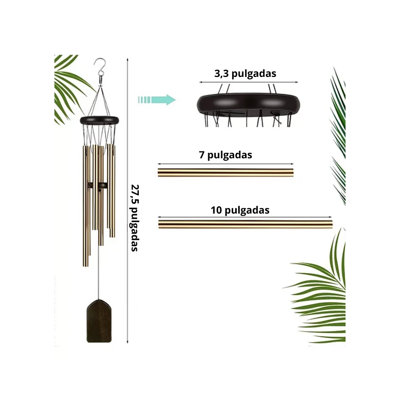 Campana de Viento Jardín 6 Tubos En Aluminio 2