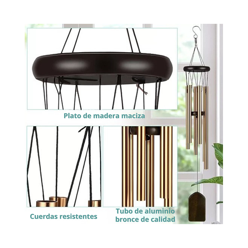 Campana de Viento Jardín 6 Tubos En Aluminio 3