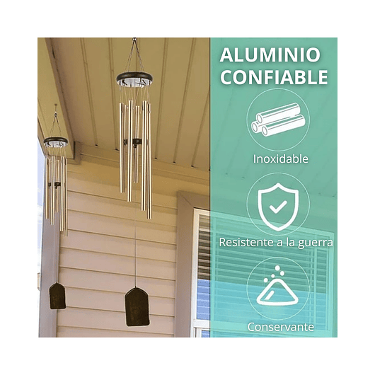Campana de Viento Jardín 6 Tubos En Aluminio 4