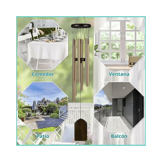 Campana de Viento Jardín 6 Tubos En Aluminio 5