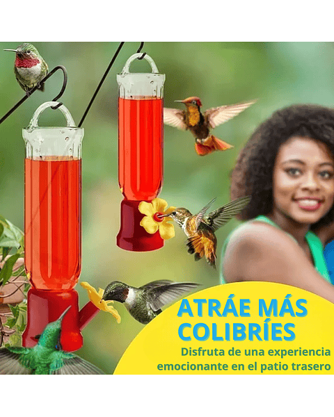 Bebedero De Colibríes Cilíndrico Colgar 2.3oz Plástico