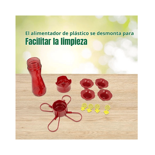 Bebedero De Colibríes Colgar Diseño Flor 8oz Plástico 4