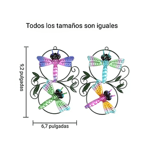 Set Figuras Libelulas x2 Unidades Decorativas de Pared y Jardín