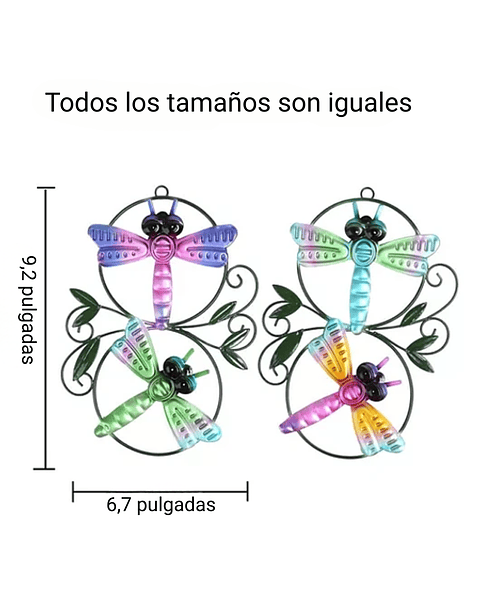 Set Figuras Libelulas x2 Unidades Decorativas de Pared y Jardín