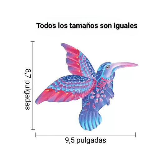 Set Figuras Colibris x4 Unidades Decorativas de Jardín - Pared 2