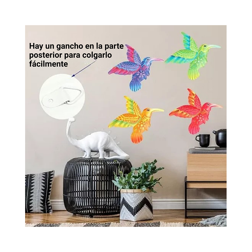 Set Figuras Colibris x4 Unidades Decorativas de Jardín - Pared 3
