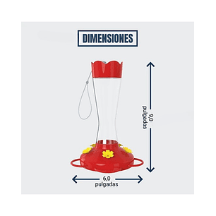 Bebedero Colibríes En Vidrio De Colgar 10 Oz X5 Flores