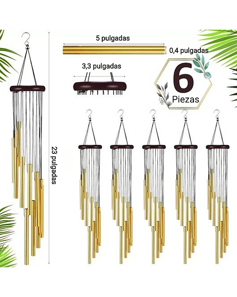 Campana De Viento Jardín Terraza Plantas x12 Tubos Aluminio