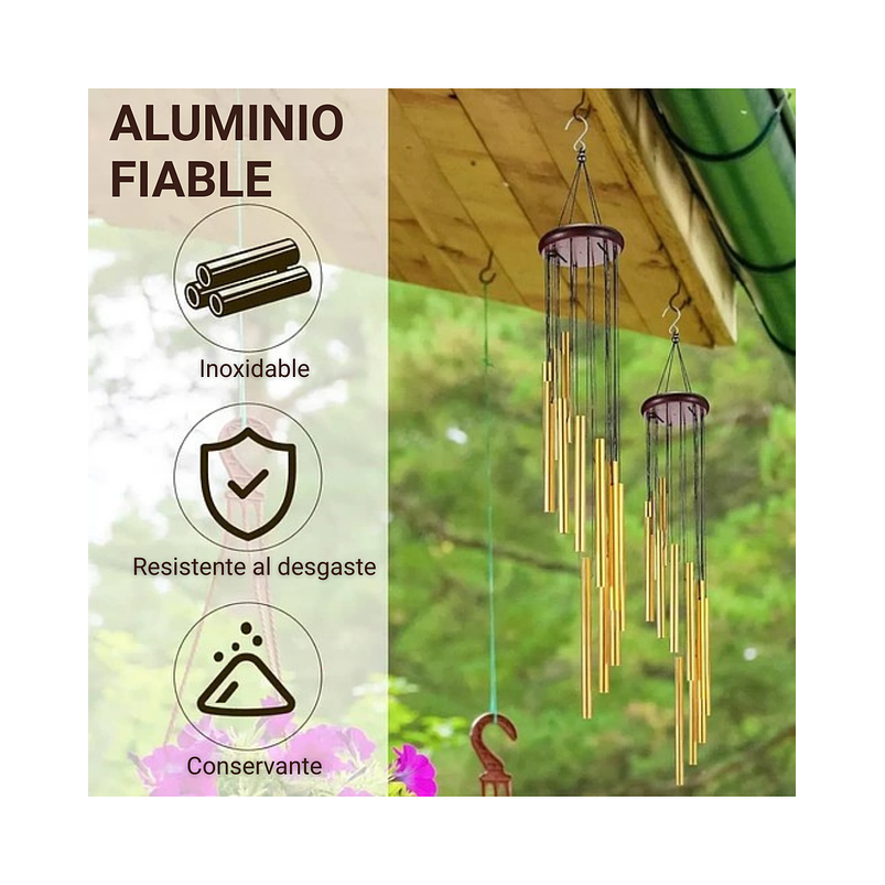 Campana De Viento Jardín Terraza Plantas x12 Tubos Aluminio 6
