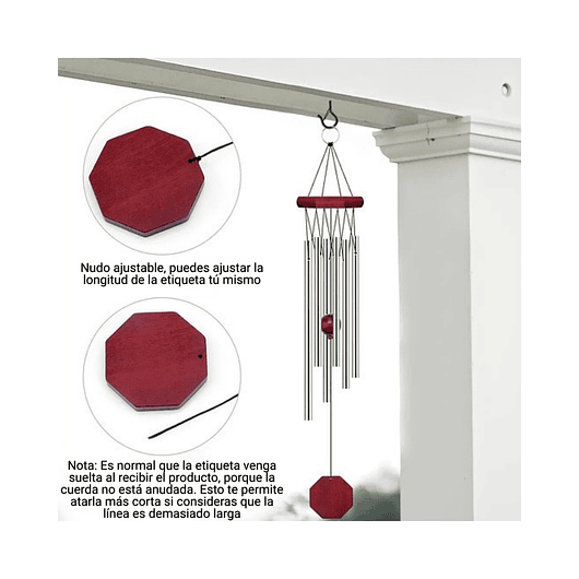 Campana De Viento Jardín Terraza x6 Tubos En Aluminio 7