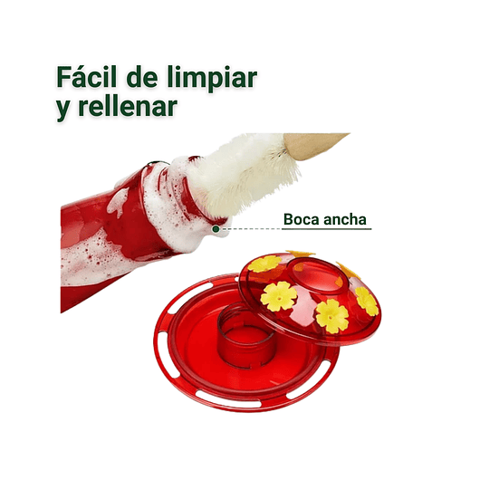 Bebedero Colibríes Aves en Vidrio de Colgar 13 Oz 3