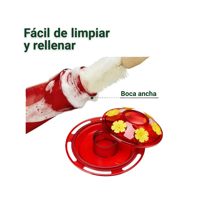 Bebedero Colibríes Aves en Vidrio de Colgar 13 Oz 3