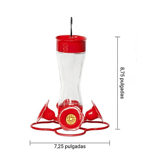 Bebedero Aves Colibríes En Vidrio De Colgar X4 Flores 2