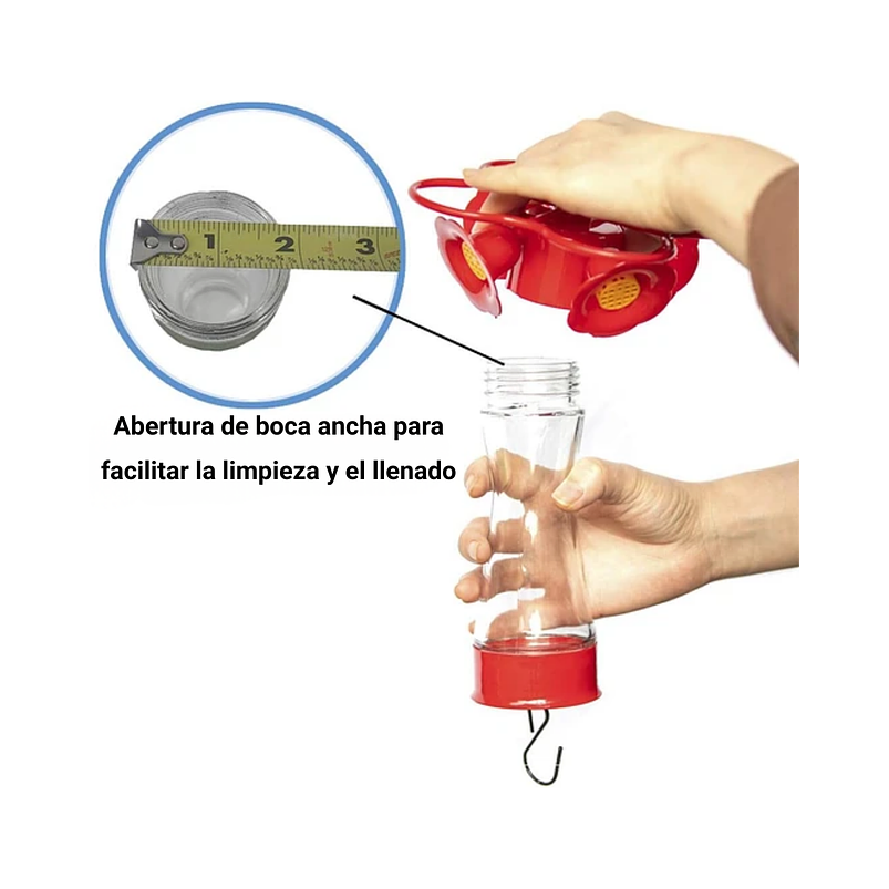 Bebedero Aves Colibríes En Vidrio De Colgar X4 Flores 7