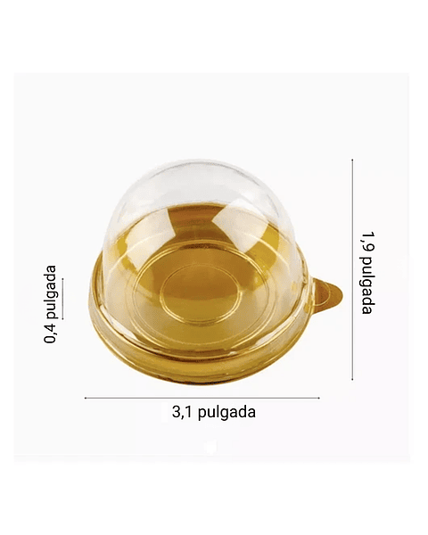Caja De Biscochos Torta más Domo x45 Unid Dorado 7.8cm Diametro