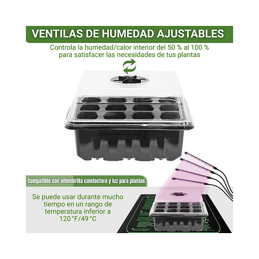 Kit Germinacion X3 Bandejas + Cupula Y Herramientas Plantas 10