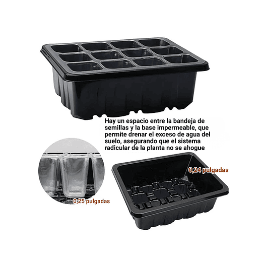 Bandeja Germinación Semillas x01 Unidad Cúpula Plástica 4
