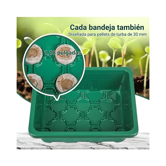 Bandeja Germinación Semillas x01 Unidad Cúpula Plástica 10