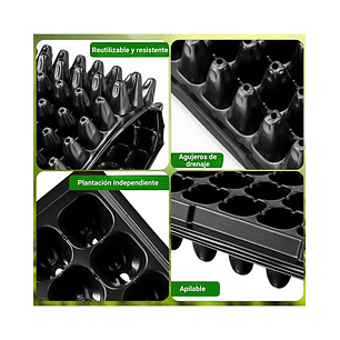 Bandeja 200 Cavidades Germinación Plantulas Plástica X2 Pz