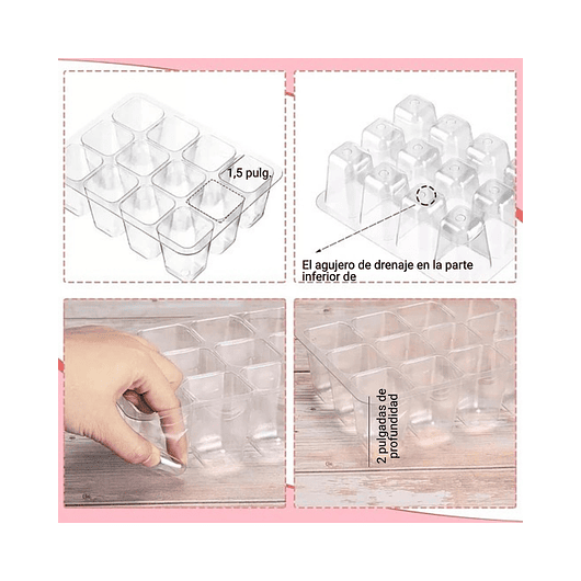 Bandeja Germinación Semillas Plantas Plástica mas cúpula x01 Pieza 3